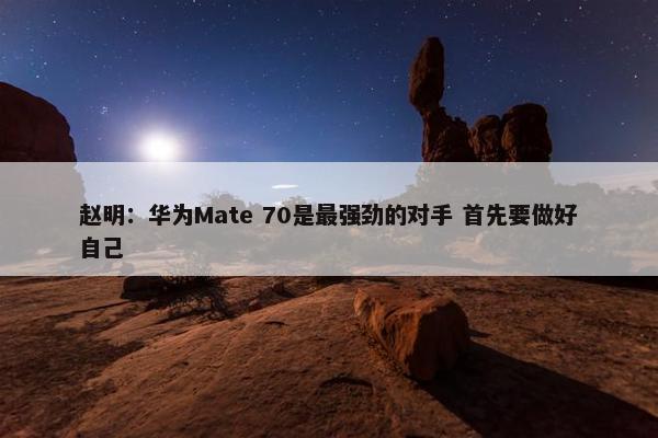 赵明：华为Mate 70是最强劲的对手 首先要做好自己