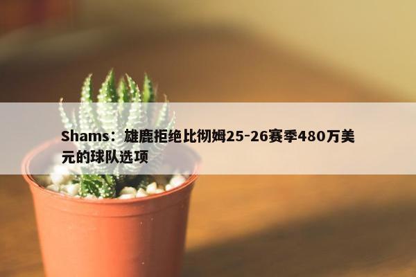 Shams：雄鹿拒绝比彻姆25-26赛季480万美元的球队选项