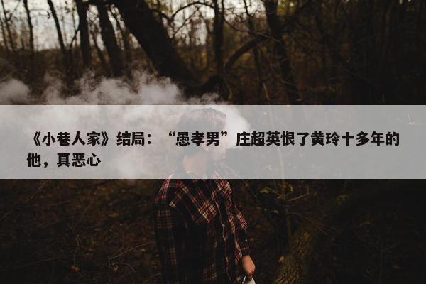 《小巷人家》结局：“愚孝男”庄超英恨了黄玲十多年的他，真恶心