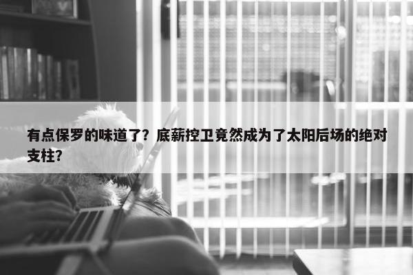 有点保罗的味道了？底薪控卫竟然成为了太阳后场的绝对支柱？