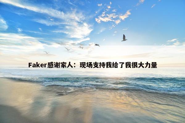 Faker感谢家人：现场支持我给了我很大力量