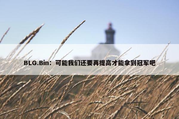 BLG.Bin：可能我们还要再提高才能拿到冠军吧