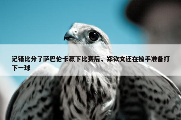 记错比分了萨巴伦卡赢下比赛后，郑钦文还在擦手准备打下一球