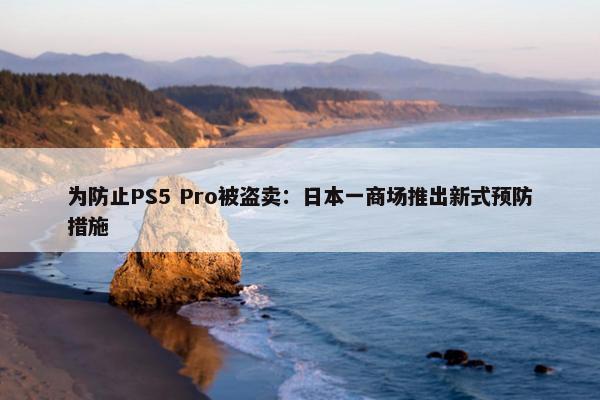 为防止PS5 Pro被盗卖：日本一商场推出新式预防措施