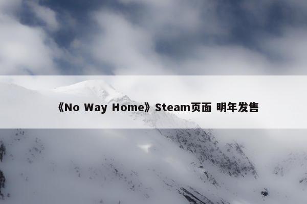 《No Way Home》Steam页面 明年发售