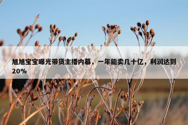 旭旭宝宝曝光带货主播内幕，一年能卖几十亿，利润达到20%