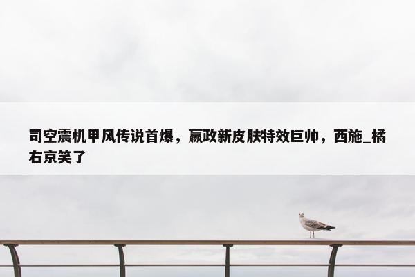 司空震机甲风传说首爆，嬴政新皮肤特效巨帅，西施_橘右京笑了