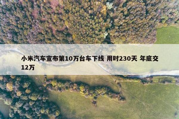 小米汽车宣布第10万台车下线 用时230天 年底交12万