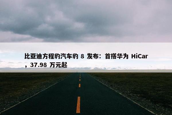 比亚迪方程豹汽车豹 8 发布：首搭华为 HiCar，37.98 万元起