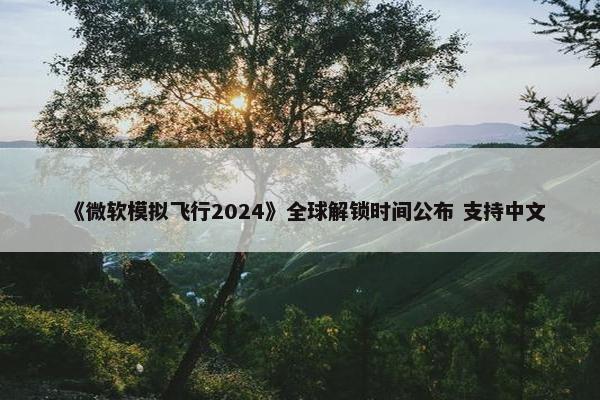 《微软模拟飞行2024》全球解锁时间公布 支持中文