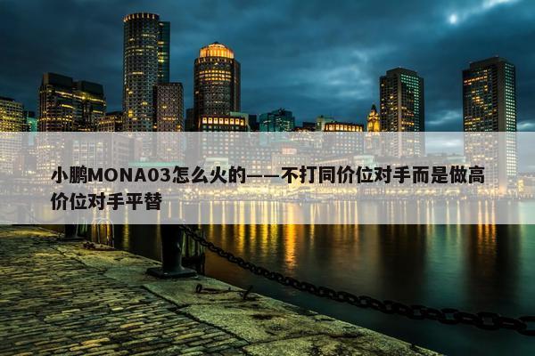 小鹏MONA03怎么火的——不打同价位对手而是做高价位对手平替