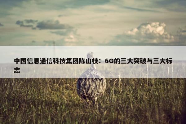 中国信息通信科技集团陈山枝：6G的三大突破与三大标志