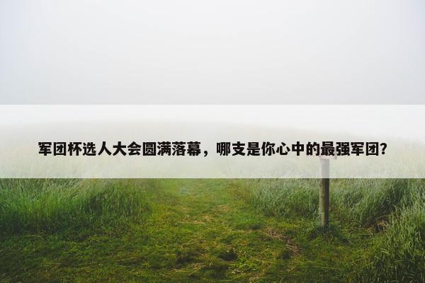 军团杯选人大会圆满落幕，哪支是你心中的最强军团？