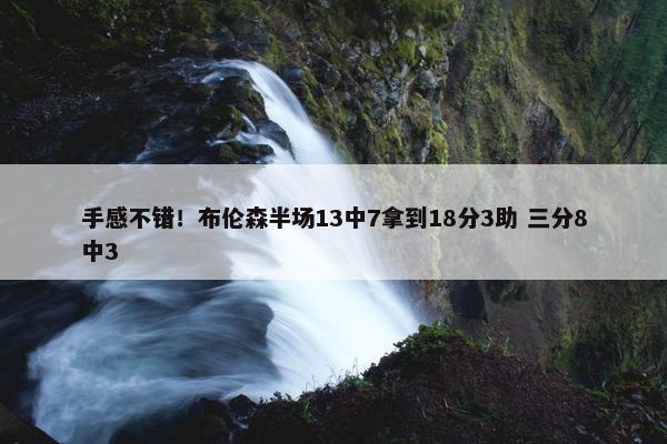 手感不错！布伦森半场13中7拿到18分3助 三分8中3