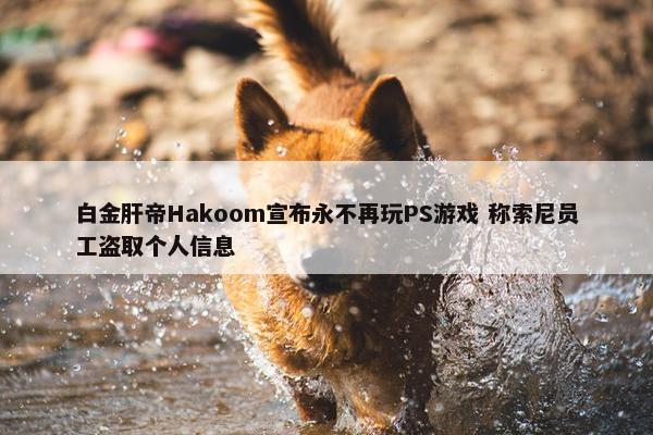 白金肝帝Hakoom宣布永不再玩PS游戏 称索尼员工盗取个人信息