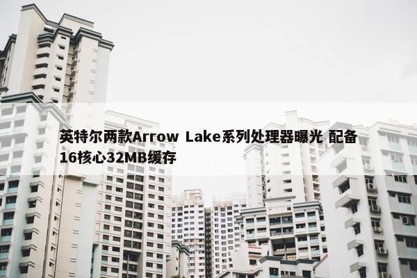 英特尔两款Arrow Lake系列处理器曝光 配备16核心32MB缓存