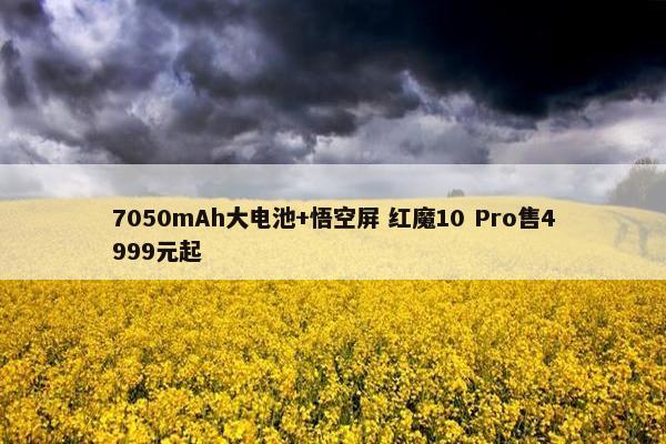 7050mAh大电池+悟空屏 红魔10 Pro售4999元起