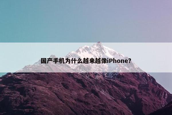 国产手机为什么越来越像iPhone？