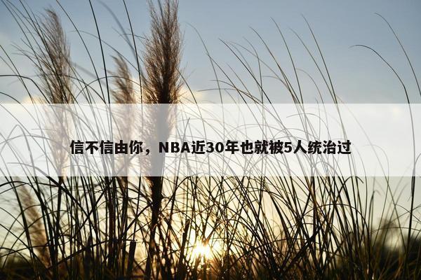 信不信由你，NBA近30年也就被5人统治过