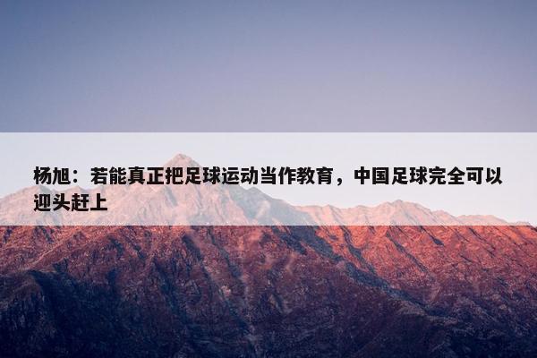 杨旭：若能真正把足球运动当作教育，中国足球完全可以迎头赶上