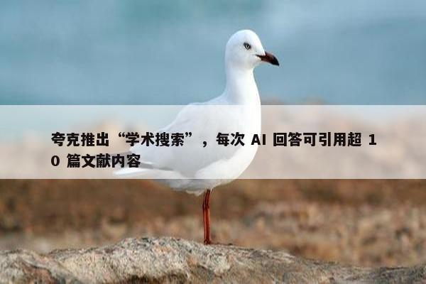 夸克推出“学术搜索”，每次 AI 回答可引用超 10 篇文献内容