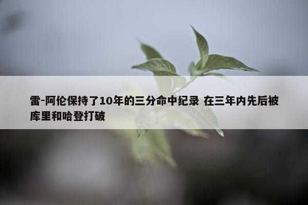 雷-阿伦保持了10年的三分命中纪录 在三年内先后被库里和哈登打破