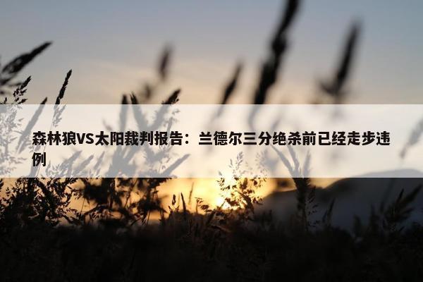 森林狼VS太阳裁判报告：兰德尔三分绝杀前已经走步违例