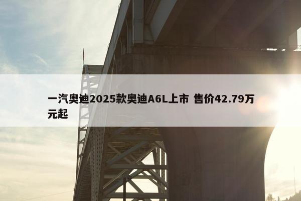 一汽奥迪2025款奥迪A6L上市 售价42.79万元起