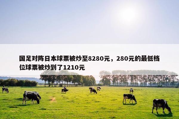 国足对阵日本球票被炒至8280元，280元的最低档位球票被炒到了1210元