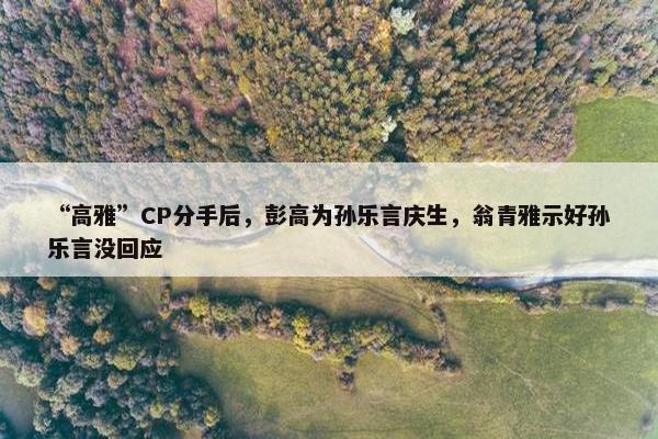 “高雅”CP分手后，彭高为孙乐言庆生，翁青雅示好孙乐言没回应