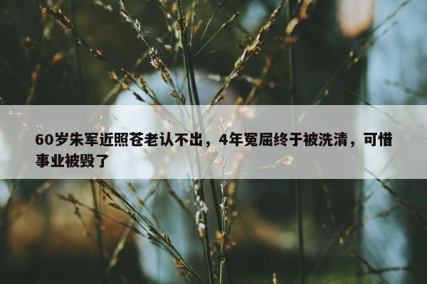 60岁朱军近照苍老认不出，4年冤屈终于被洗清，可惜事业被毁了