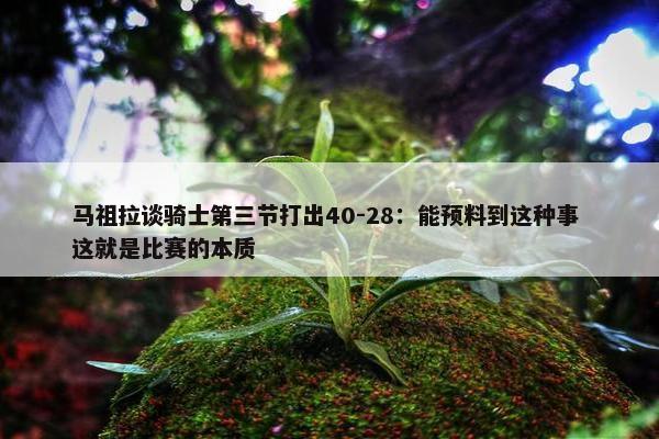 马祖拉谈骑士第三节打出40-28：能预料到这种事 这就是比赛的本质