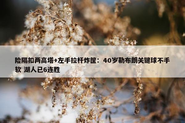 险隔扣两高塔+左手拉杆炸筐：40岁勒布朗关键球不手软 湖人已6连胜