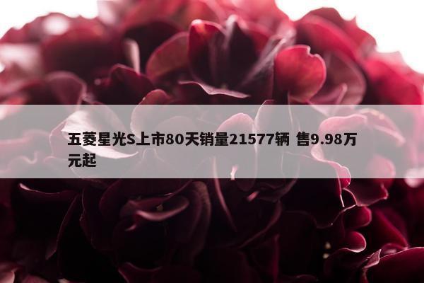 五菱星光S上市80天销量21577辆 售9.98万元起