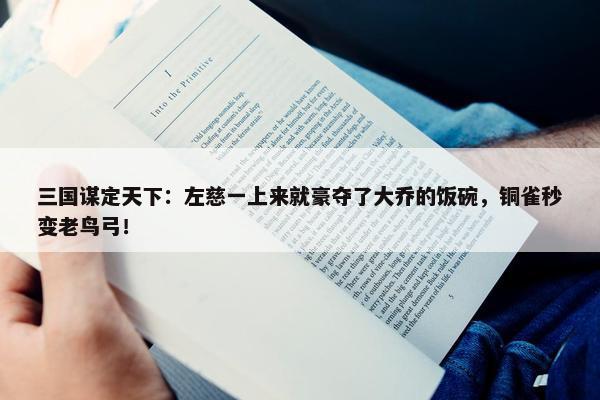 三国谋定天下：左慈一上来就豪夺了大乔的饭碗，铜雀秒变老鸟弓！