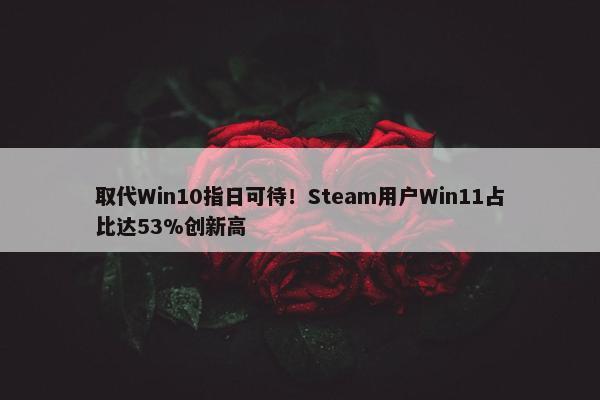 取代Win10指日可待！Steam用户Win11占比达53%创新高