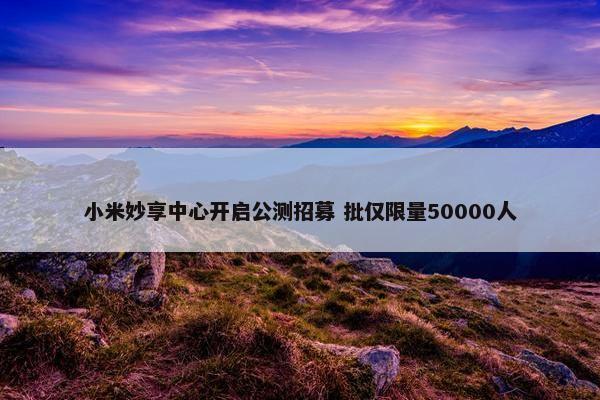 小米妙享中心开启公测招募 批仅限量50000人