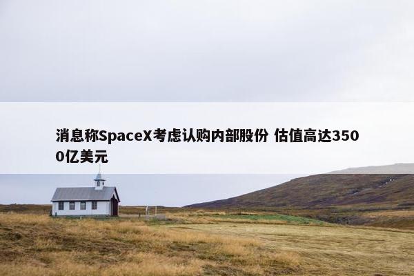 消息称SpaceX考虑认购内部股份 估值高达3500亿美元