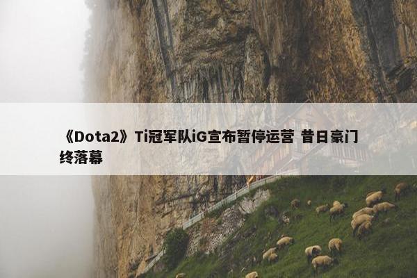 《Dota2》Ti冠军队iG宣布暂停运营 昔日豪门终落幕