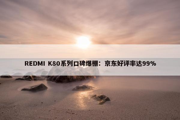 REDMI K80系列口碑爆棚：京东好评率达99%