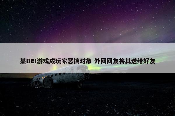 某DEI游戏成玩家恶搞对象 外网网友将其送给好友