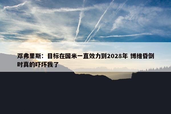 邓弗里斯：目标在国米一直效力到2028年 博维昏倒时真的吓坏我了