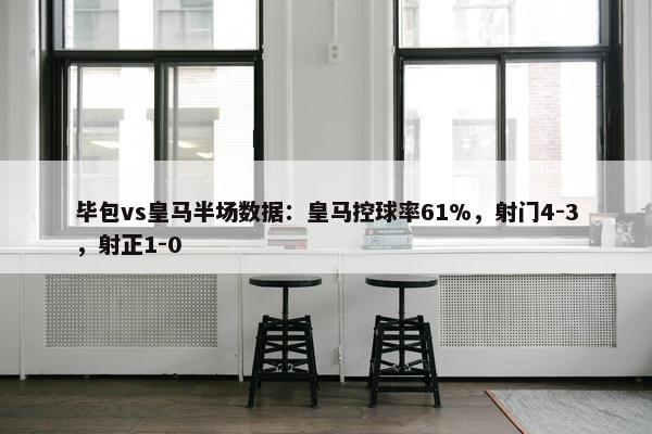 毕包vs皇马半场数据：皇马控球率61%，射门4-3，射正1-0