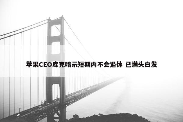 苹果CEO库克暗示短期内不会退休 已满头白发