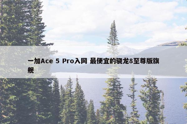 一加Ace 5 Pro入网 最便宜的骁龙8至尊版旗舰