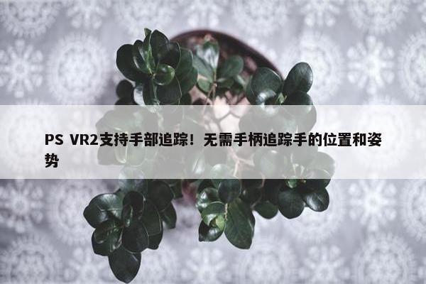 PS VR2支持手部追踪！无需手柄追踪手的位置和姿势