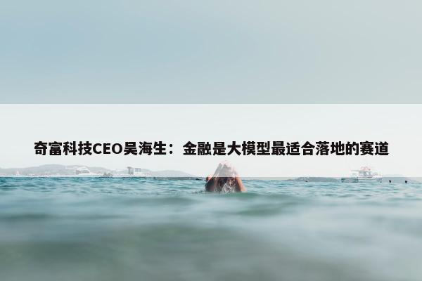 奇富科技CEO吴海生：金融是大模型最适合落地的赛道