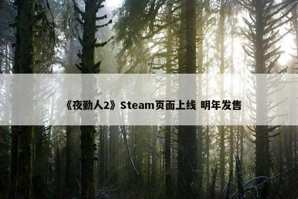 《夜勤人2》Steam页面上线 明年发售