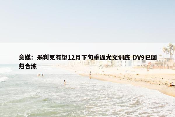 意媒：米利克有望12月下旬重返尤文训练 DV9已回归合练