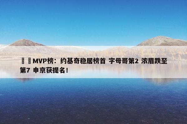 ⭐️MVP榜：约基奇稳居榜首 字母哥第2 浓眉跌至第7 申京获提名！